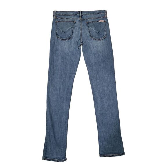 Hudson Straight Jeans Womens 27 Blue Denim Mid Rise Distressed 5-Pockets Casual - Picture 6 of 7